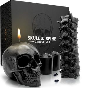 Goth Skull & Spine Candles🖤
